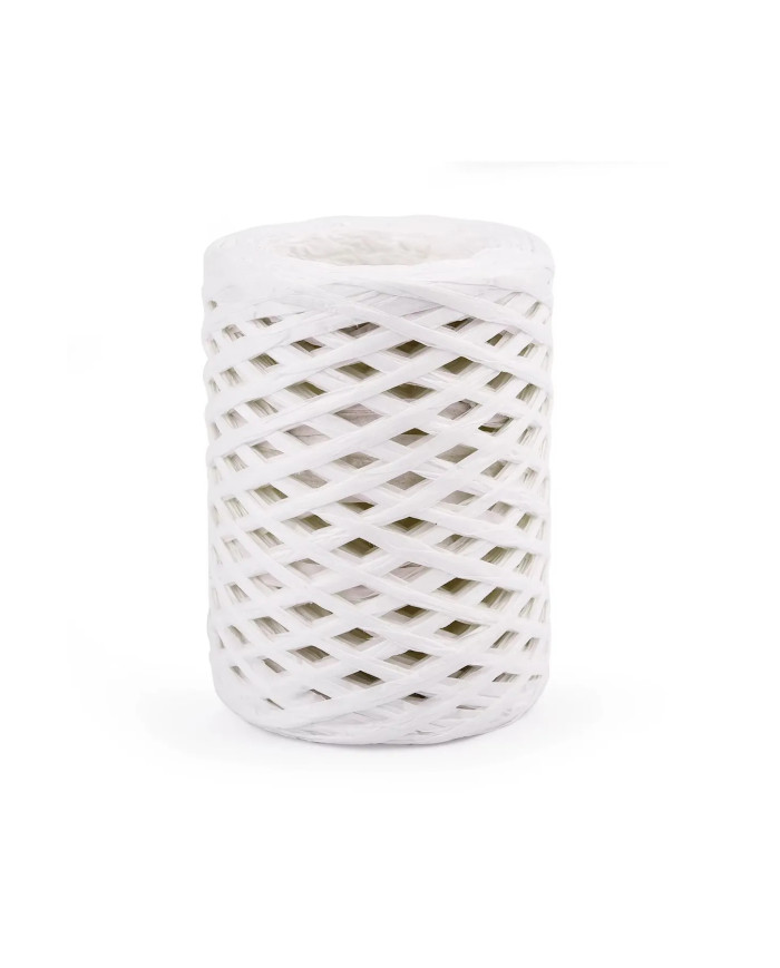 HOBİCİLER BEYAZ Rafya İp Şapka Çanta Kağıt Ambalaj İpi 100 gr 100 m Raffia Natural Kağıt İp