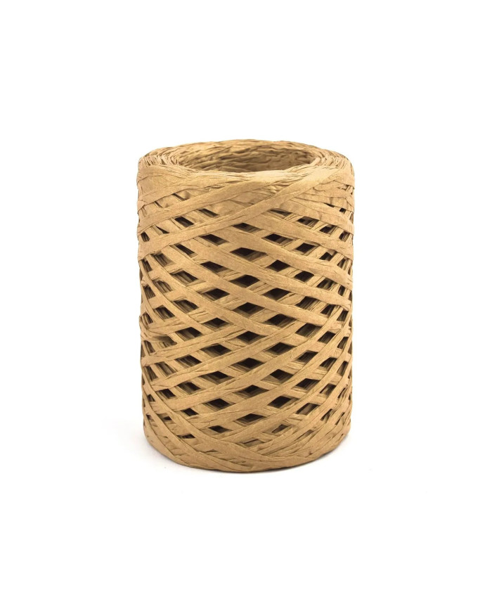 HOBİCİLER SÜTLÜ KAHVE Rafya İp Şapka Çanta Kağıt Ambalaj İpi 100 gr 100 m Raffia Natural Kağıt İp