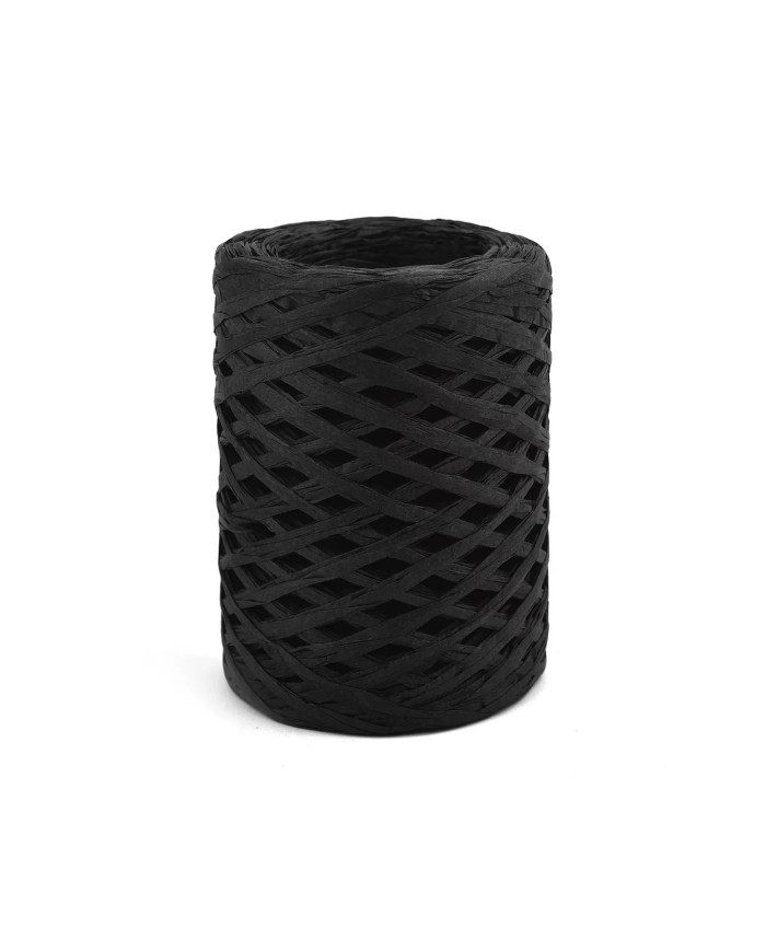 HOBİCİLER SİYAH Rafya İp Şapka Çanta Kağıt Ambalaj İpi 100 gr 100 m Raffia Natural Kağıt İp