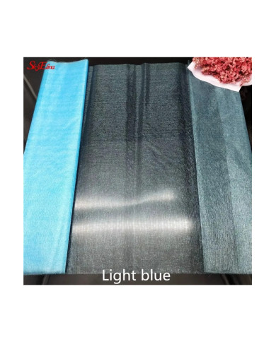 HOBİCİLER Bebe Mavi Kristal Tül Gelin Damat Bohça Tülü Parti Süsleme Tülü Bohça Süsü Paket Süsü 1x3 Metre