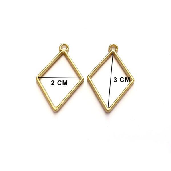 Epoksi Reçine Basık Kare Model Metal Kolye Ve Takı Ucu