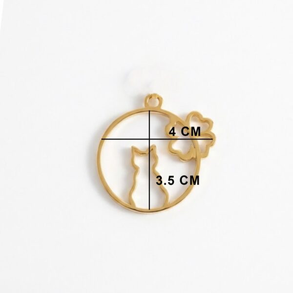 Epoksi Reçine Çember İçinde Kedi Model Metal Kolye Ve Takı Ucu