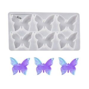 Epoksi Çoklu Kelebek Kolye ve Anahtarlık Kalıbı 4 CM 6 Lı