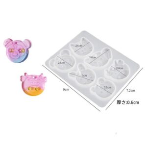 Epoksi Delikli Sevimli Hayvan Figürleri Kolye Ve Küpe Kalıbı 6 Lı