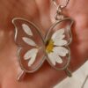 Epoksi Reçine Kelebek Model Metal Kolye Ve Takı Ucu