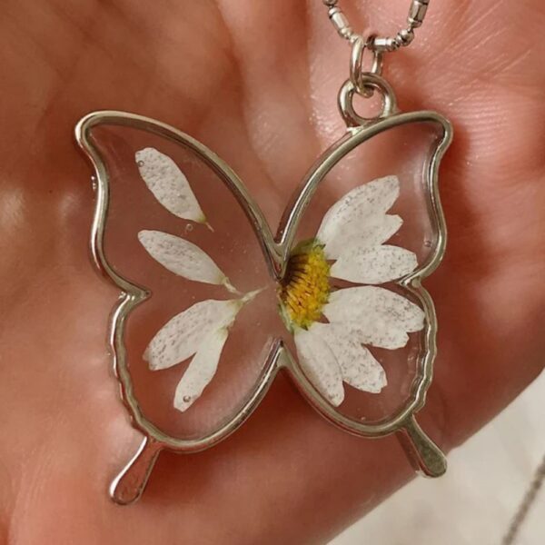 Epoksi Reçine Kelebek Model Metal Kolye Ve Takı Ucu