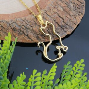 Epoksi Oturan Kedi Model Metal Kolye Ve Takı Ucu