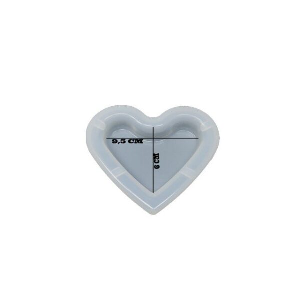 Epoksi Silikon Kalıp Kalp Model Küllük Kalıbı 9.5 CM