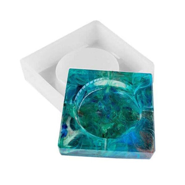 Epoksi Silikon Kalıp Epoksi Reçine Kare Küllük Kalıbı 10X10 CM