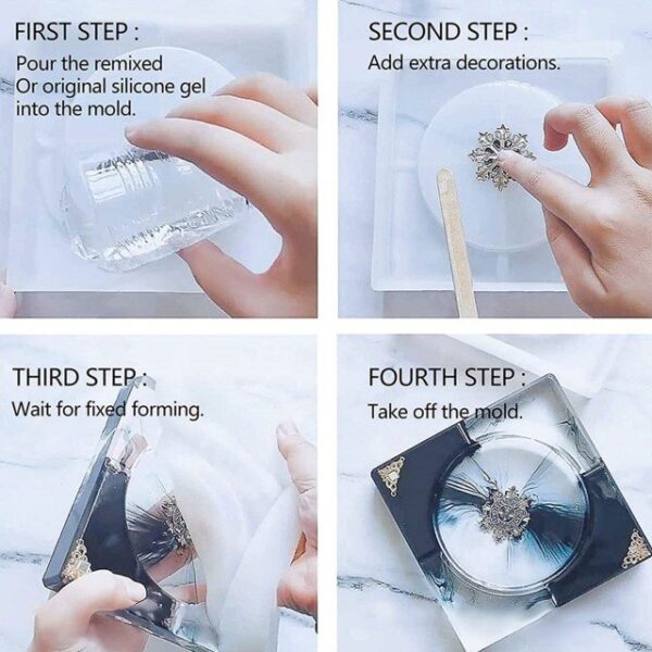 Epoksi Silikon Kalıp Epoksi Reçine Kare Küllük Kalıbı 10X10 CM