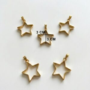 Epoksi Reçine Yıldız Model Metal Kolye Ve Takı Ucu