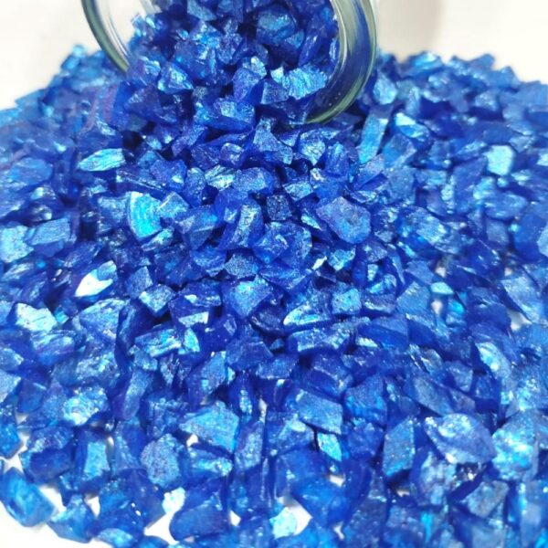 Epoksi Reçine İçin Saks Mavi Cam Kırığı 4-8 MM Aralığında